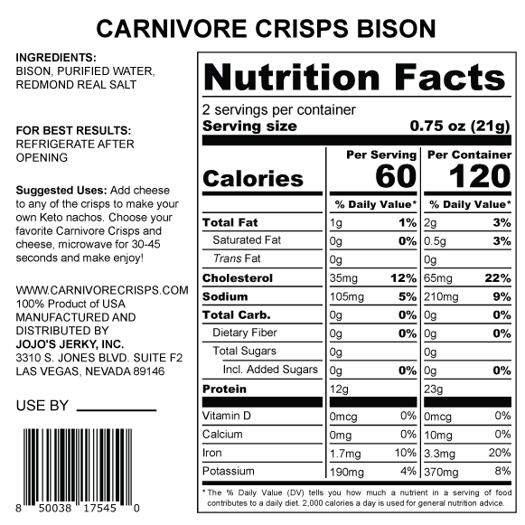 Carnivore Crisps Bison Brisket