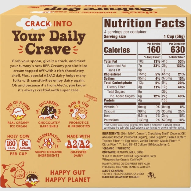 Alec's Ice Cream Culture Cup Peanut Butter Cup