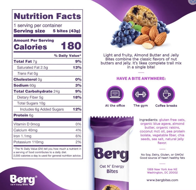 Berg Bites Almond Butter & Jelly