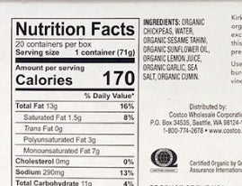 Organic Hummus 2.5 oz