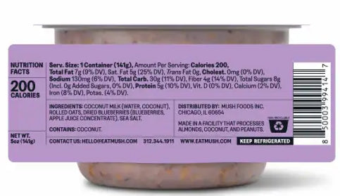 Mush Overnight Oats Blueberry