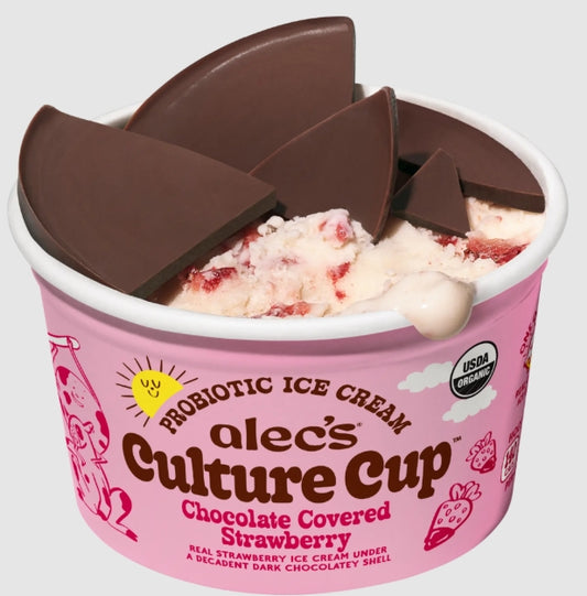 Alec's Ice Cream Culture Cup Chocolate Covered Strawberry