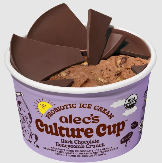 Alec's Ice Cream Culture Cup Dark Chocolate Honeycomb Crunch