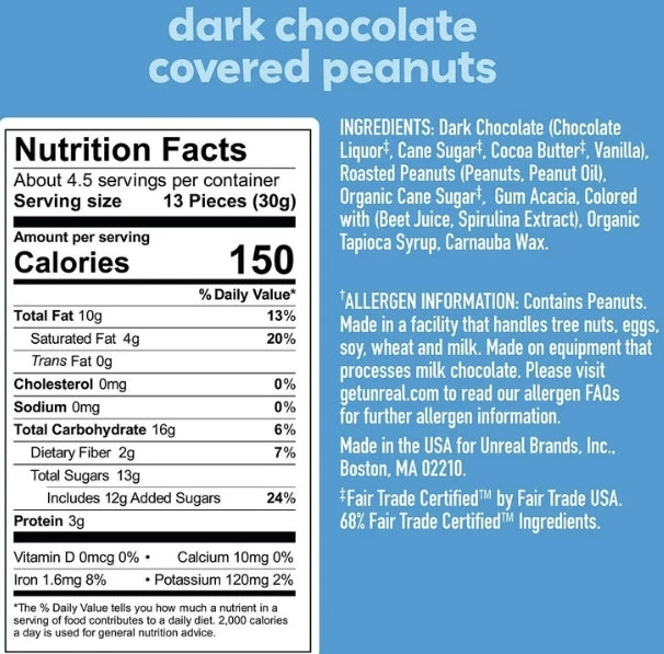 UNREAL Dark Chocolate Peanut Gem
