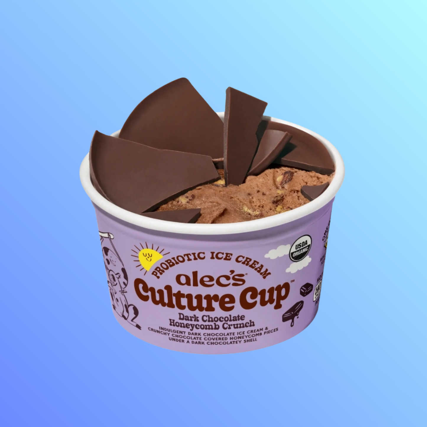 Alec's Ice Cream Culture Cup Dark Chocolate Honeycomb Crunch