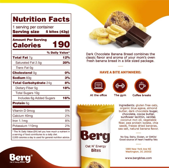 Berg Bites Dark Chocolate Banana Bread