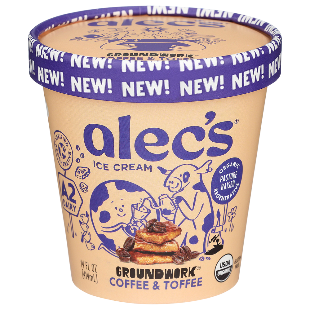 Alec's Ice Cream Coffee Toffee Organic A2 Ice Cream
