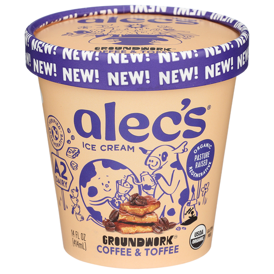 Alec's Ice Cream Coffee Toffee Organic A2 Ice Cream