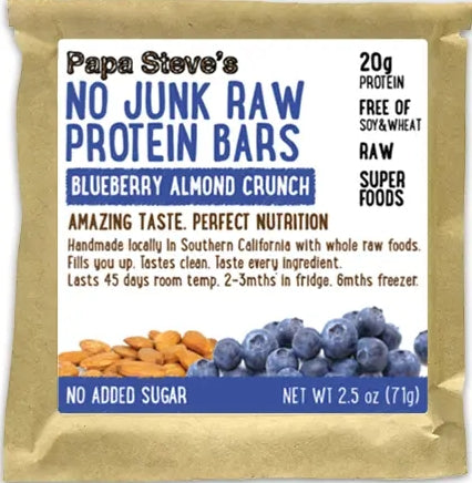Blueberry Almond Crunch No Junk Raw Protein Bar