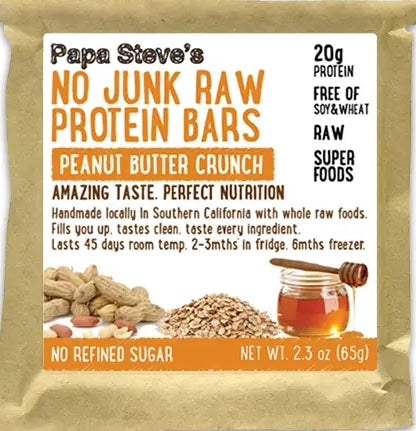 Peanut Butter Honey Crunch No Junk Raw Protein Bar