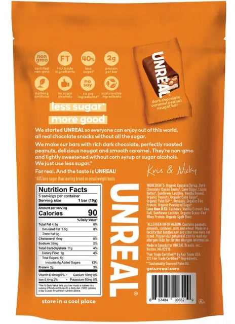 UNREAL Dark Chocolate Caramel Peanut Nougat